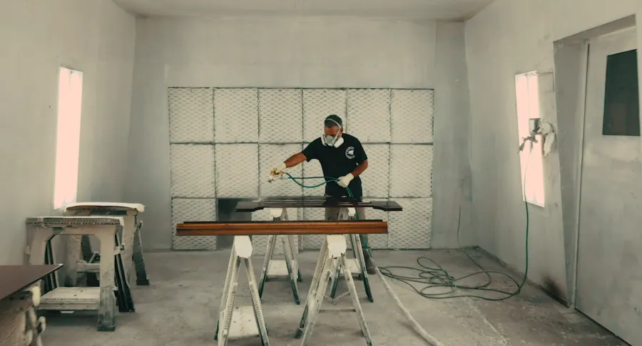 Finishing work in the spray booth